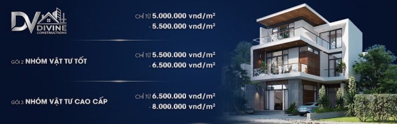 Đơn giá xây nhà trọn gói