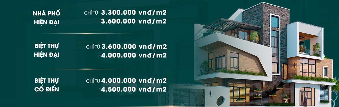 bảng báo giá xây nhà phần thô