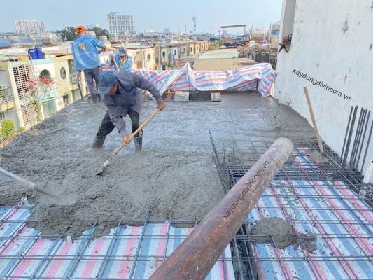 Thi công nhà phố 1 hầm 5 lầu tại Hòa Cường